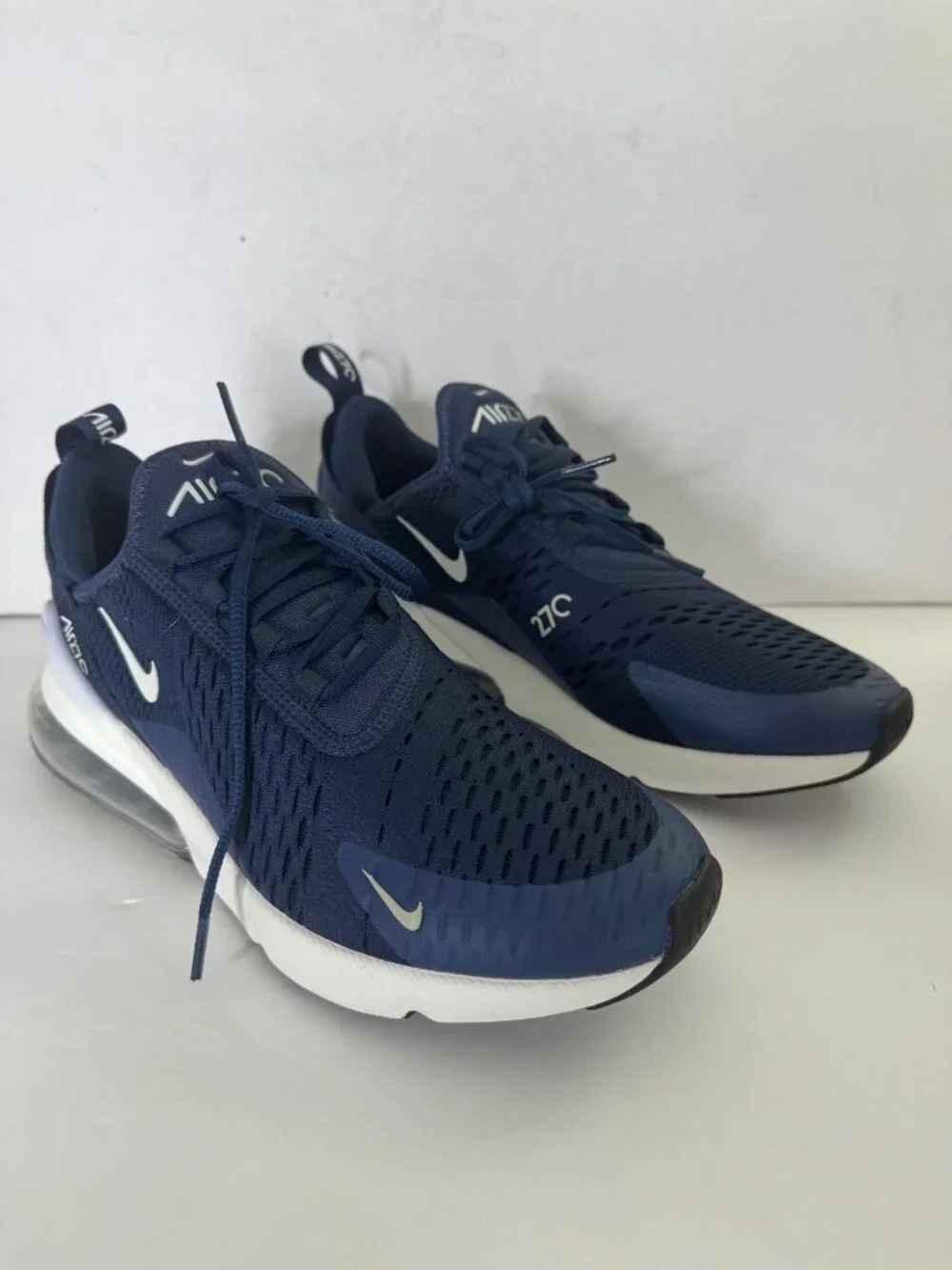 NIB Nike Air Max 270 Navy White Sneakers Mens Size US 8 EU 41